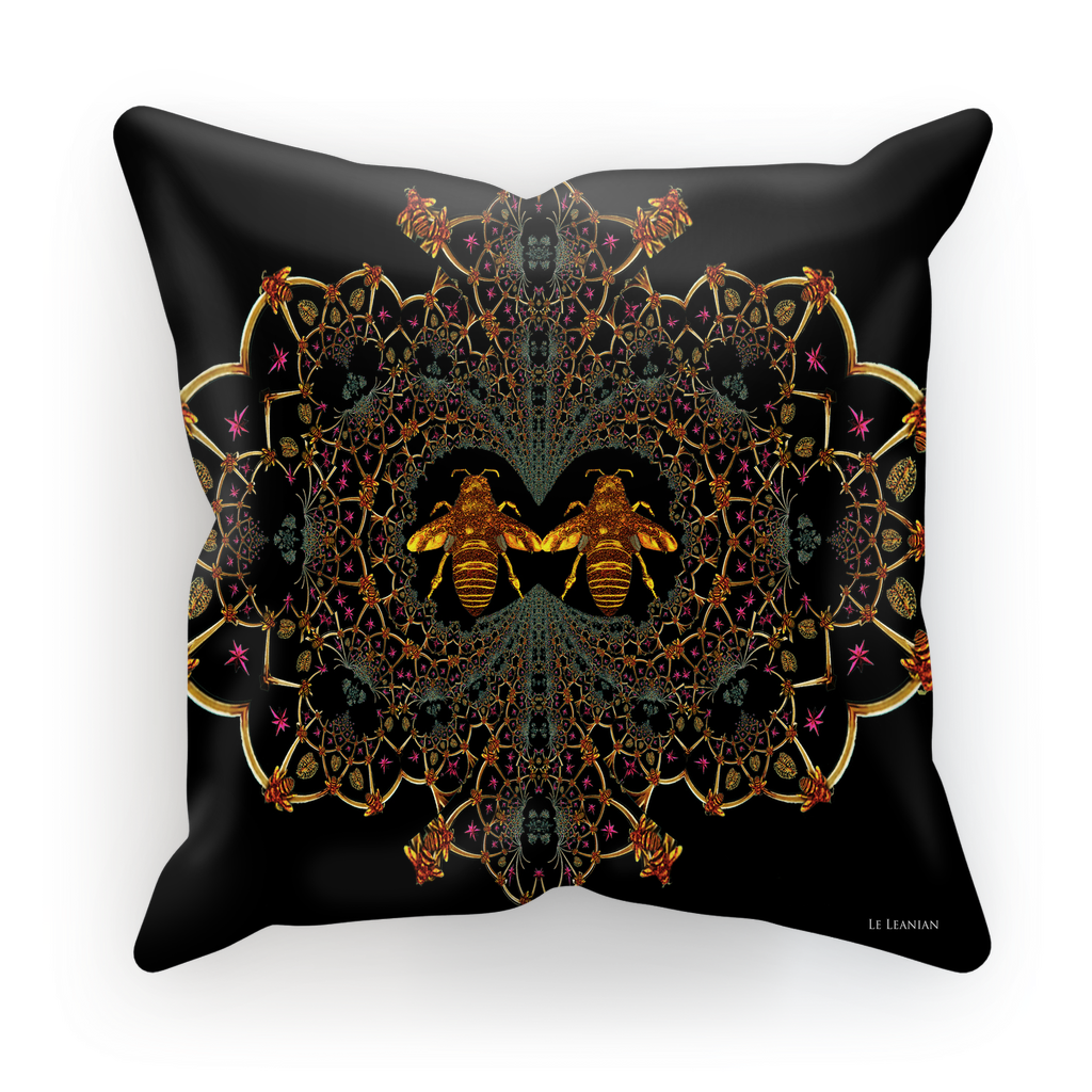 Baroque Honey Bee Pillowcase- Black
