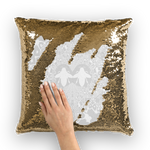 Sequin Gold & BLACK PILLOW CASE-Throw PILLOW-Baroque Bee Pattern-Color LIGHT GRAY, GREY & WHITE