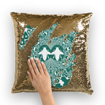 Baroque Hive Relief- French Gothic Sequin Pillowcase or Throw Pillow in Jade | Le Leanian™