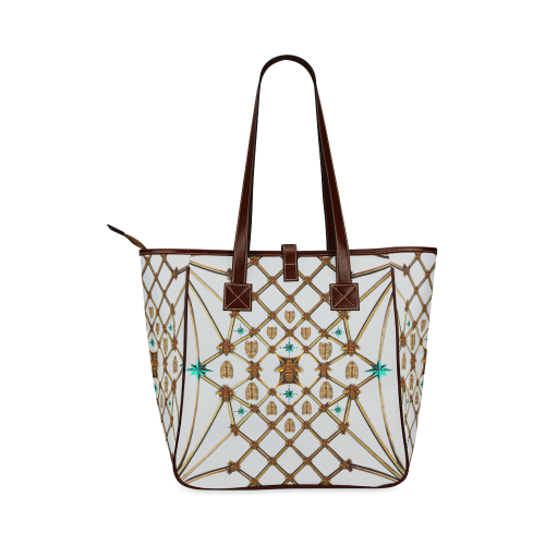 Gilded Bees & Ribs- Classic French Gothic Upscale Tote Bag in Lightest Gray | Le Leanian™