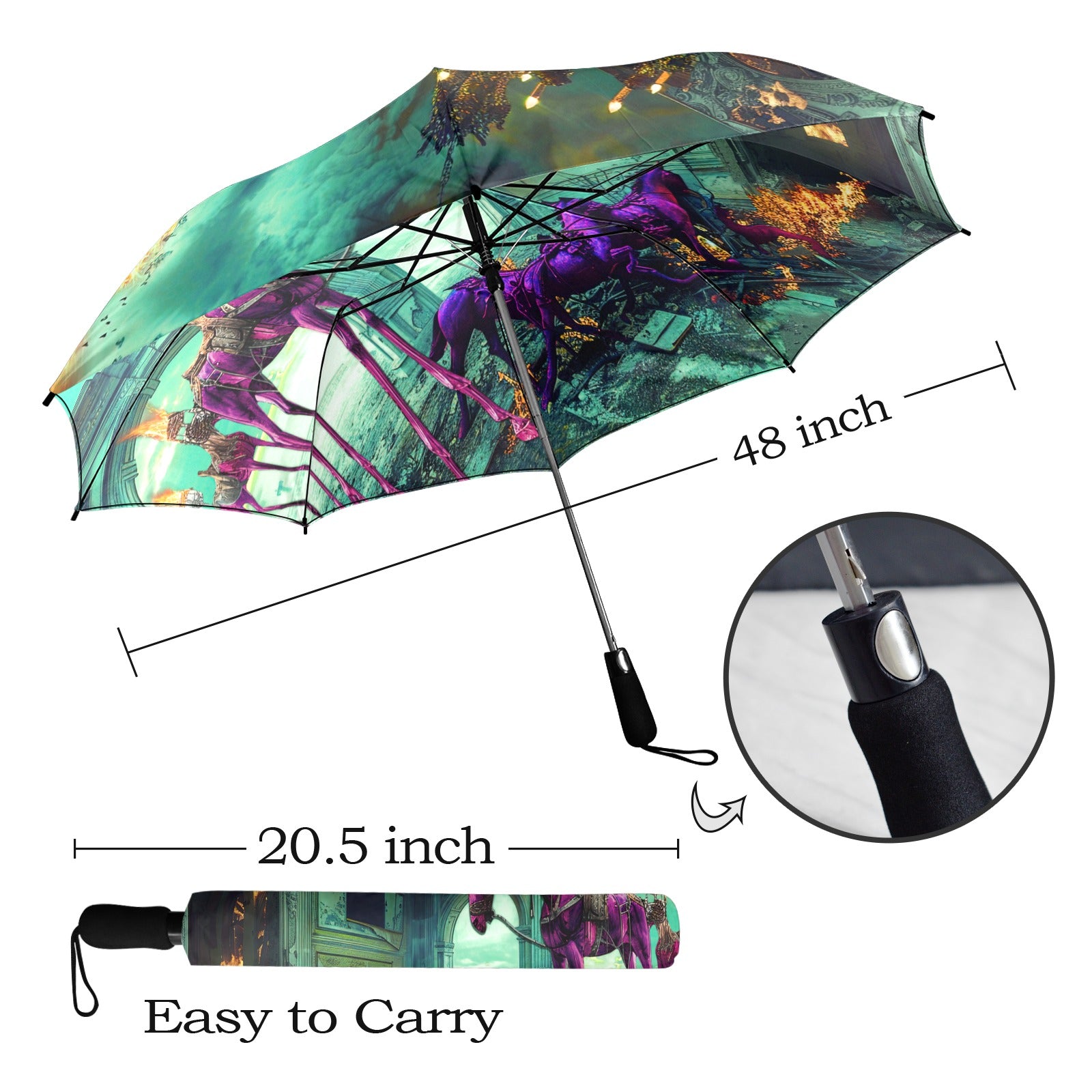 Macabre War Horse Umbrella- Multi-Color | GLAM MACABRE™ COLLECTION