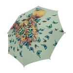 Siamese Skeleton Custom Umbrella- Blue Butterflies- Fashion Umbrella in Color Pastel Blue