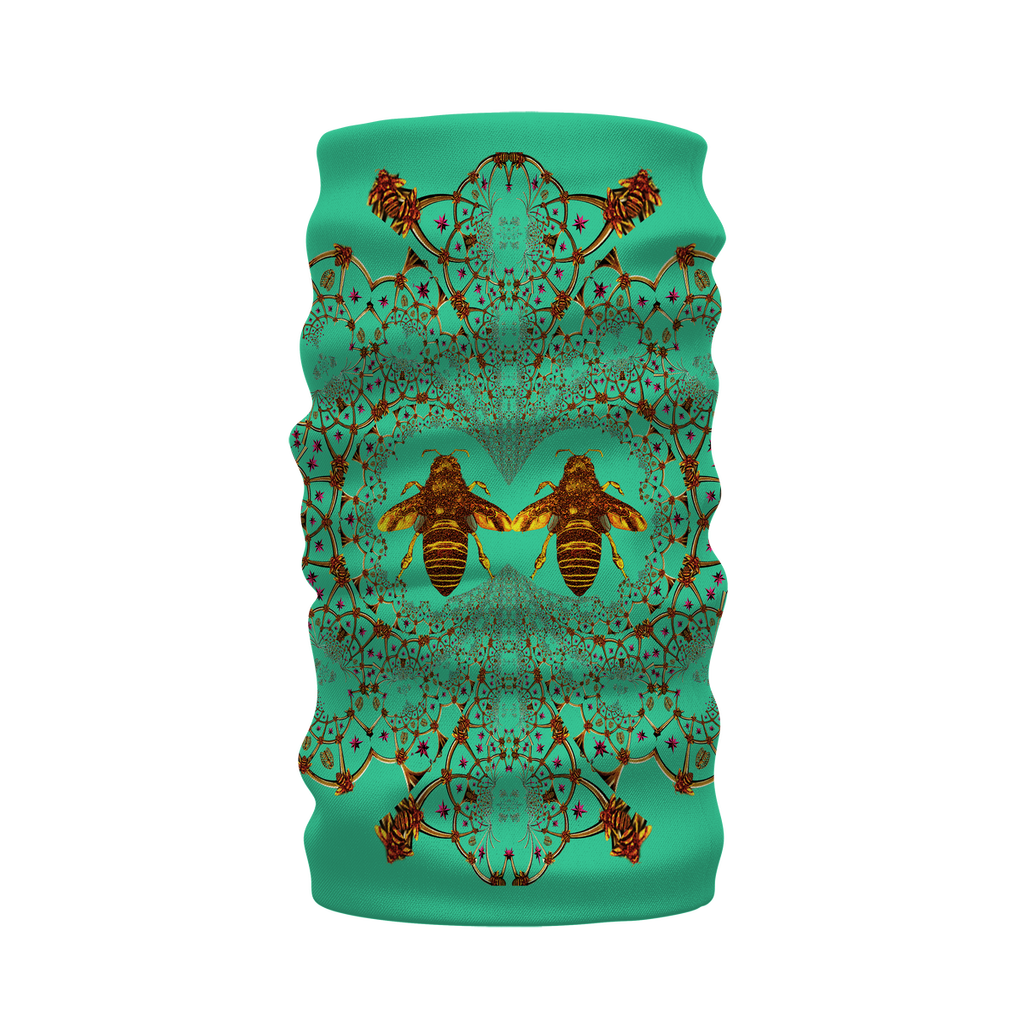 Baroque Honey Bee Extinction- French Gothic Neck Warmer- Morf Scarf in Bold Jade Teal | Le Leanian™