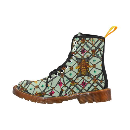 Bee Divergent Abstract- Women's Gothic Combat Style Boots in Pastel | Le Leanian™