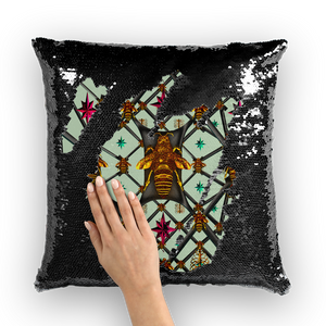 Bee Divergent Abstract- French Gothic Sequin Pillowcase or Throw Pillow in Pastel | Le Leanian™