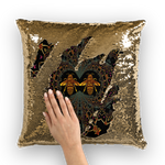 Sequin Gold French Gothic Honey Bee Pillowcase- Back to Black