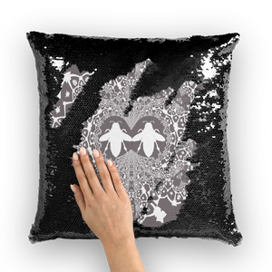 Baroque Hive Relief- French Gothic Sequin Pillowcase or Throw Pillow in Lavender Steel | Le Leanian™