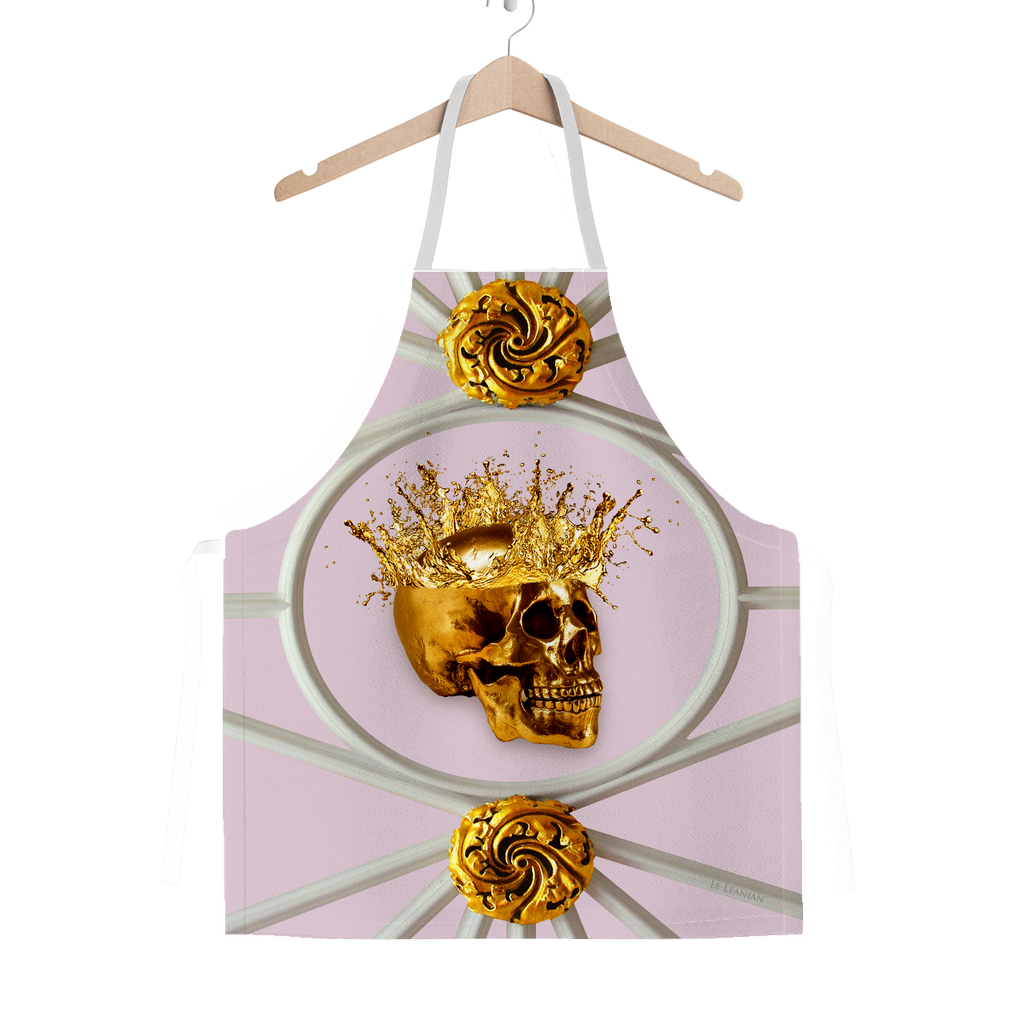 Versailles Golden Skull- Classic French Gothic Apron in Nouveau Blush Taupe | Le Leanian™