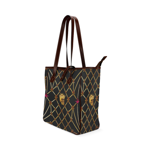 Skull & Honeycomb- Upscale Classic French Gothic Tote Bag in Back to Black | Le Leanian™