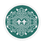 Baroque Hive Relief- Circular French Gothic Medallion Throw in Jade | Le Leanian™