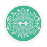 Baroque Hive Relief- Circular French Gothic Medallion Throw in Bold Jade Teal | Le Leanian™
