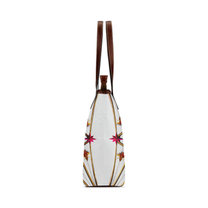 Bee Divergence Ribs & Magenta Stars- Classic French Gothic Tote Bag in White | Le Leanian™