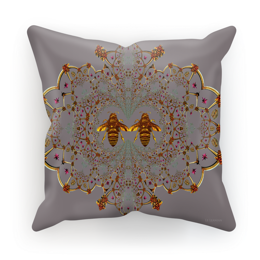Baroque Honey Bee Satin Pillowcase- Lavender Steel Purple