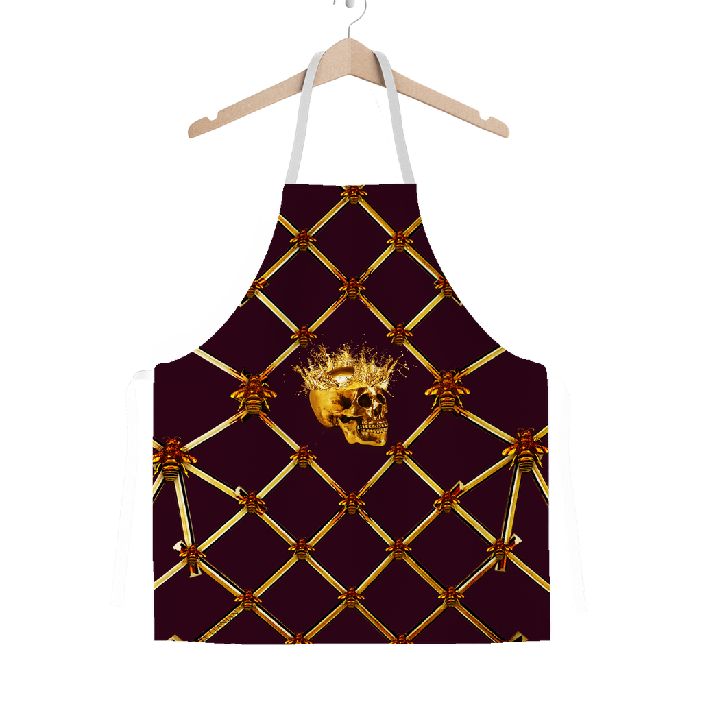 Skull Honeycomb- Classic French Gothic Apron in Eggplant Wine | Le Leanian™