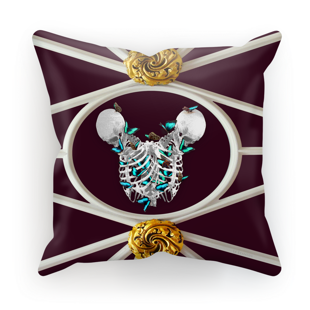 Versailles Siamese Skeletons with Teal Butterfly Rib Cage- in Muted Eggplant Red Wine Purple