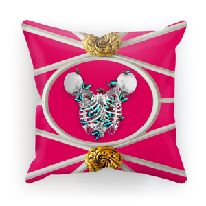 Versailles Siamese Skeletons with Teal Butterfly Rib Cage- in Fuchsia Pink