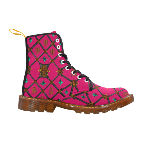 Bee Divergence Dark Ribs & Jade Stars- Women's French Gothic Combat  Boots in Bold Fuchsia | Le Leanian™