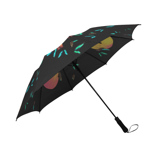 Siamese Skull Morpho- Semi-Automatic Foldable French Gothic Umbrella in Back to Black | Le Leanian™