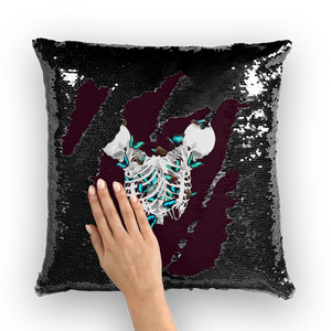 Versailles Divergence Teal Duality- French Gothic Sequin Pillowcase or Throw Pillow in Eggplant Wine | Le Leanian™