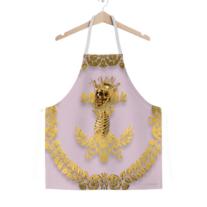 GOLD SKULL & GOLD WREATH-Classic APRON in Color PASTEL PINK