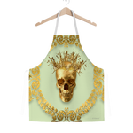 Classic Apron-Gold SKULL and Crown-Gold WREATH-Color PASTEL GREEN