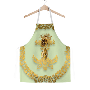 GOLD SKULL & GOLD WREATH-Classic APRON in Color PASTEL GREEN