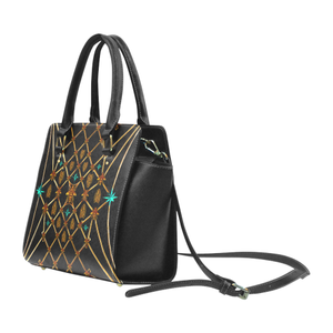Gilded Bees & Ribs- Classic French Gothic Satchel Handbag in Back to Black | Le Leanian™