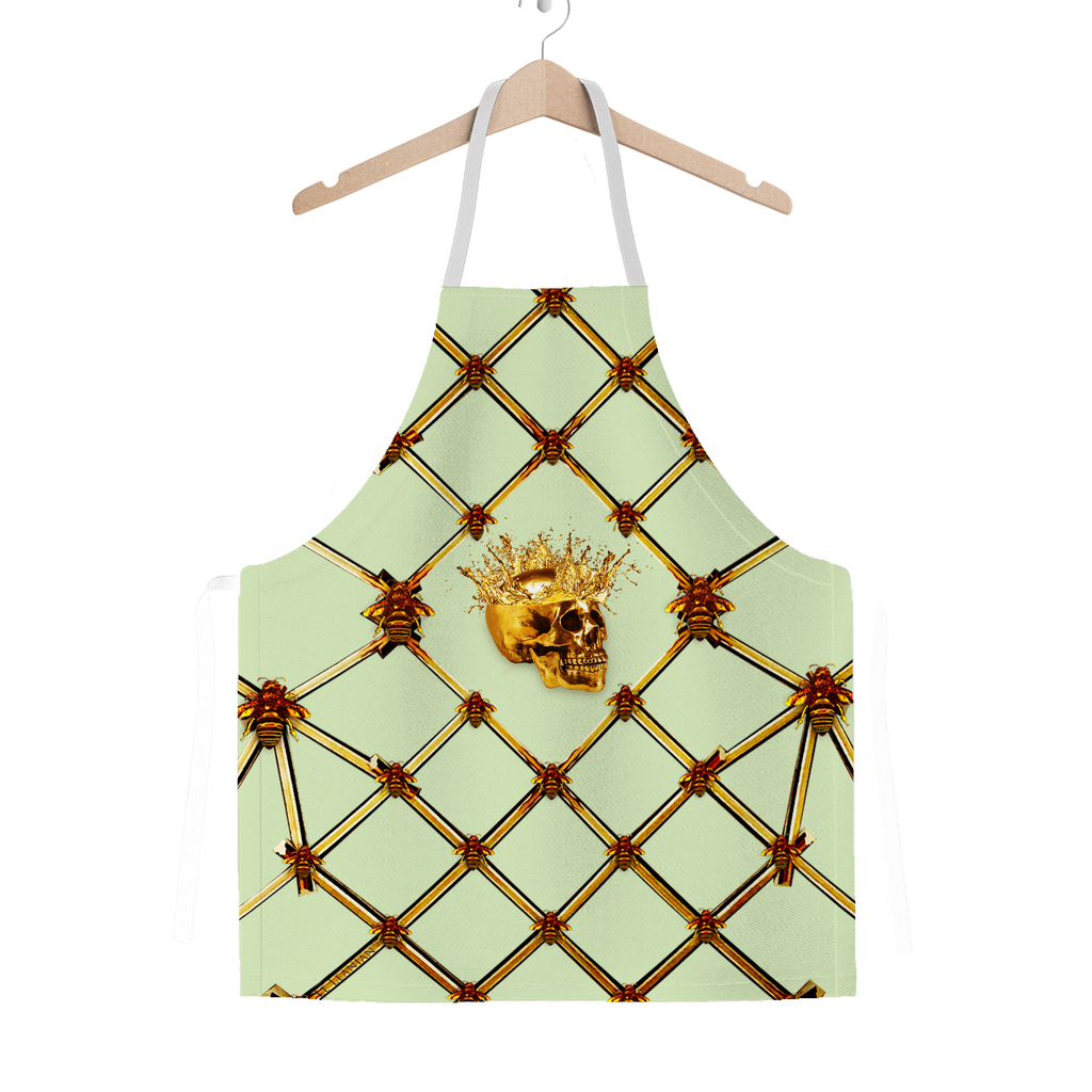 Skull & Honeycomb- Classic French Gothic Apron in Pale Green | Le Leanian™