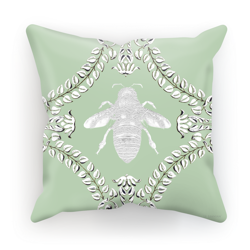 Queen Bee Baroque Satin Pillowcase- in Pastel Blue