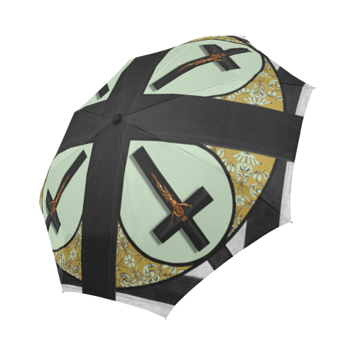The Crossroad Crucifix- Semi Auto & Auto Foldable French Gothic Umbrella in Pastel | Le Leanian™