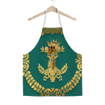 GOLD SKULL & GOLD WREATH-Classic APRON in Color JADE GREEN, TEAL, BLUE GREEN