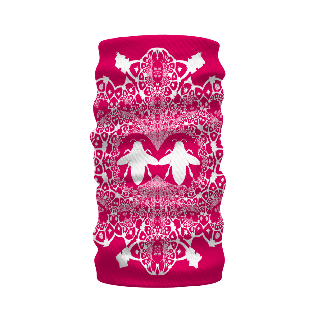 The Hive Relief- French Gothic Neck Warmer- Morf Scarf in Bold Fuchsia | Le Leanian™