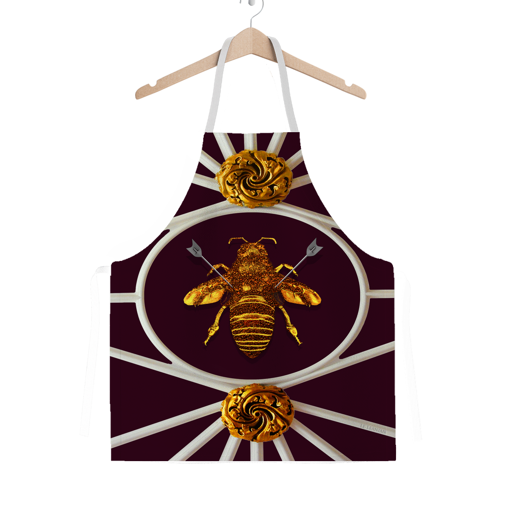 French Country Chic- Royal Honey Bee- Classic Apron- Color-Eggplant- Wine Red- Burgundy- Purple