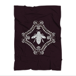 Queen Bee- Classic French Gothic Fleece Blanket in Muted Eggplant Wine | Le Leanian™