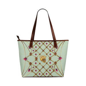 Skull & Magenta Stars- Classic French Gothic Tote Bag in Pastel | Le Leanian™