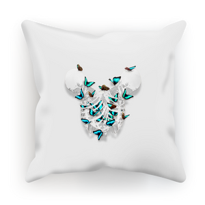 Siamese Skeleton Pillowcase with Teal Butterfly Rib Cage- in lightest Gray