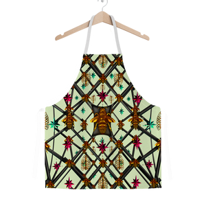 Bee Divergent Abstract- Classic French Gothic Apron in Pale Green | Le Leanian™
