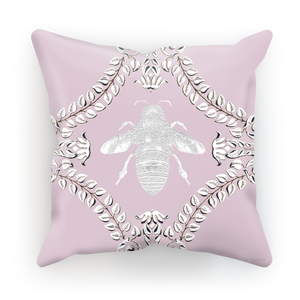 Queen Bee- French Gothic Satin & Suede Pillowcase in Nouveau Blush Taupe | Le Leanian™