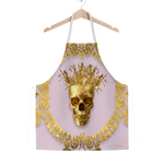 Classic Apron-Gold SKULL and Crown-Gold WREATH-Color PASTEL PINK