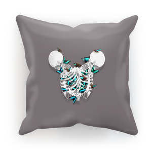 Siamese Skeletons with Teal Butterflies coming out The Rib cage-in Purple