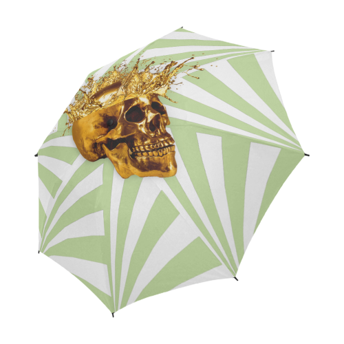 Cirque Gold Skull- Semi Auto & Auto Foldable French Gothic Umbrella in Light Green | Le Leanian™