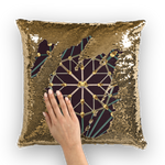 Skull Cathedral- French Gothic Sequin Pillowcase or Throw Pillow in Muted Eggplant Wine | Le Leanian™