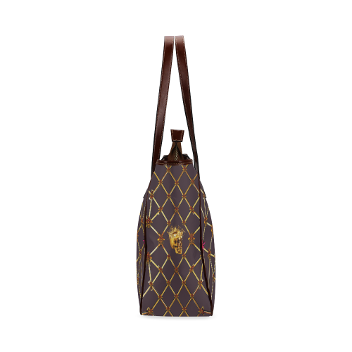 Skull & Honeycomb- Classic French Gothic Upscale Tote Bag in Muted Eggplant Wine | Le Leanian™