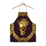 Caesar Gilded Skull- Classic French Gothic Apron in Muted Eggplant Wine | Le Leanian™