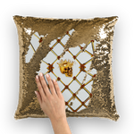 French Gothic Honey Bee & Rib Star Pattern-Sequin Pillowcase & Throw Pillow-Light Gray