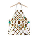 Gilded Ribs & Teal Stars- Classic French Gothic Apron in White | Le Leanian™