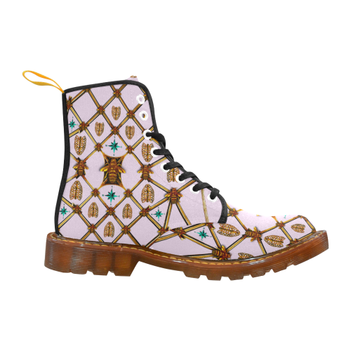 Gilded Bees & Ribs Teal Stars- Women's French Gothic Combat  Boots in Nouveau Lavender | Le Leanian™