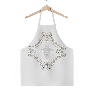 Queen Bee- French Country Chic- Classic Apron in Colors Blush Taupe, Light Gray and White