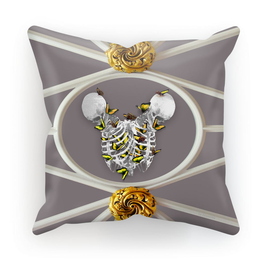 Siamese Skeletons with Gold Butterflies coming out The Rib cage- in Lavender Purple