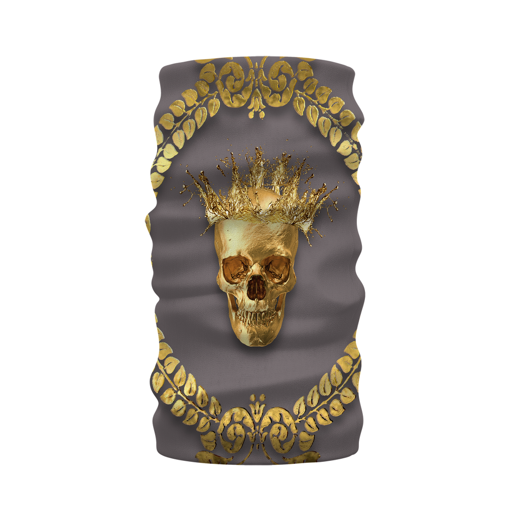 Caesar Gilded Skull- French Gothic Neck Warmer- Morf Scarf in Lavender Steel | Le Leanian™